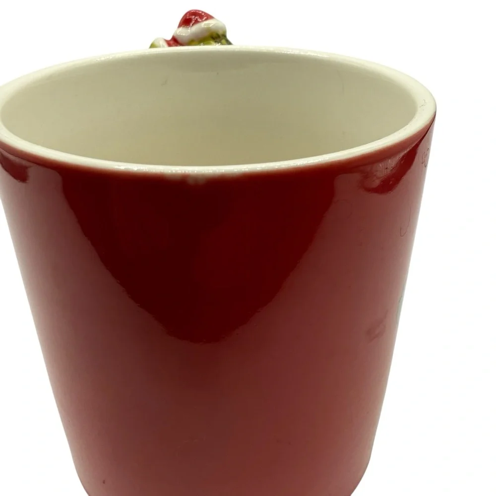 GRINCH CHRISTMAS MUG WITH MINI FIGURINE ON H